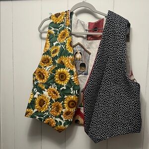 Sunflower and birdhouse reversible Vest
